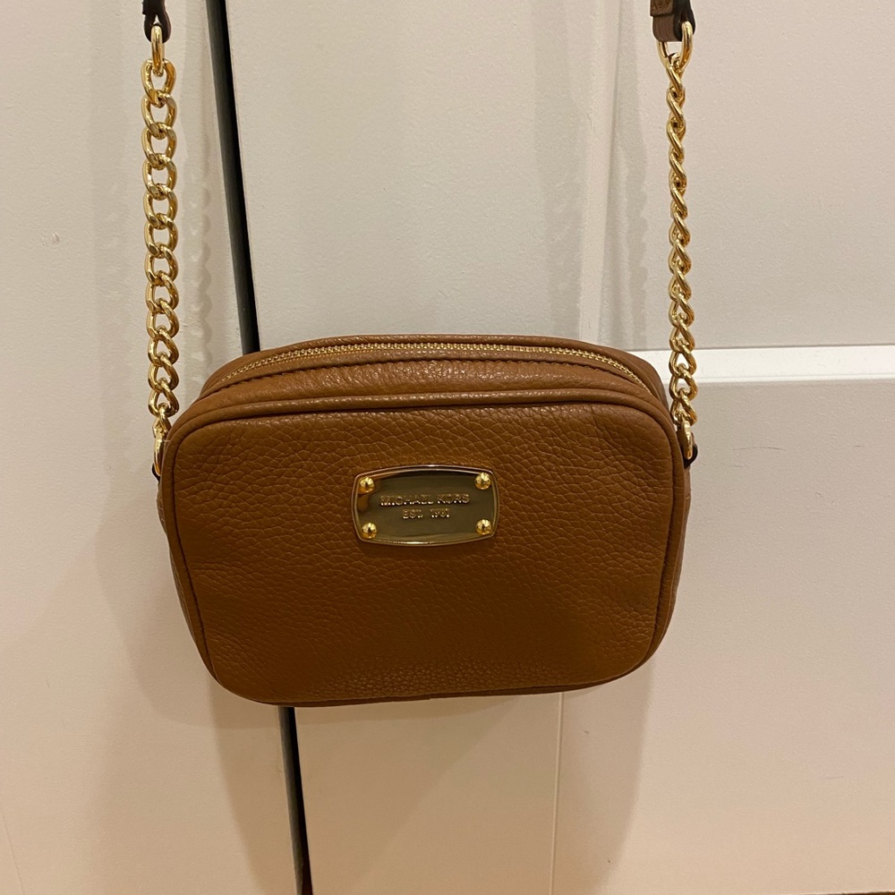 Brown Leather Michael Kors Crossbody Purse